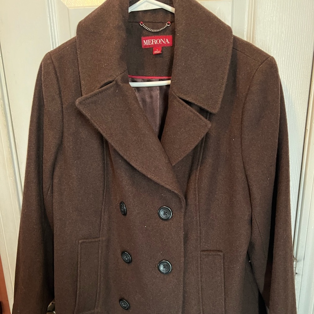 Ladies brown pea coat